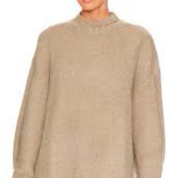 Nwt Pistola Carlen Mock Neck Taupe Crew Neck Sweater